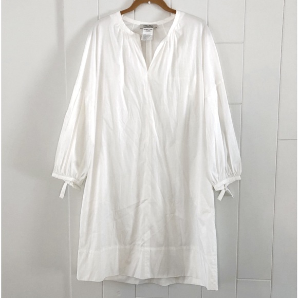 MaxMara Dresses & Skirts - 'S MaxMara Cotton Poplin White Volume Sleeve Dress